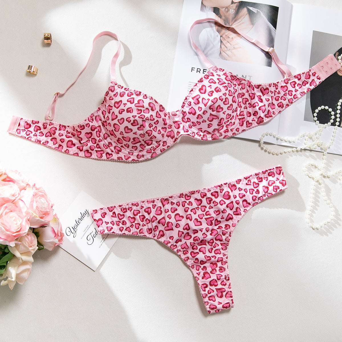 Sexy Floral Knitted Bra Set – Women’s Lingerie