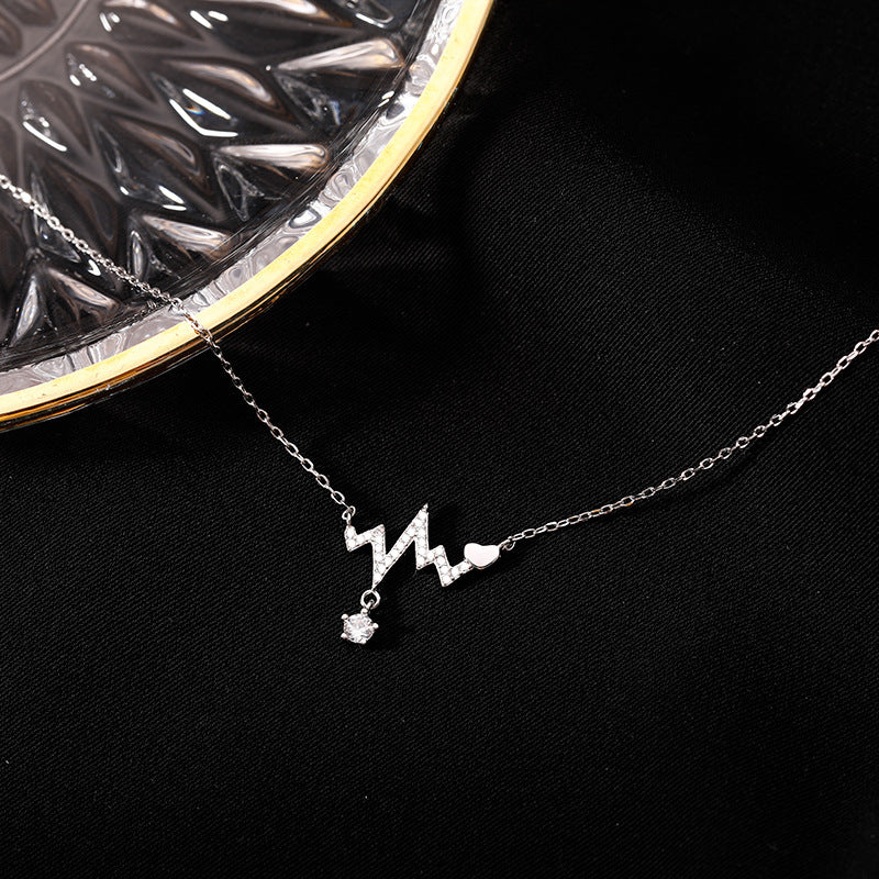 Heartbeat Electrocardiogram Necklace – Trendy Collarbone Jewelry