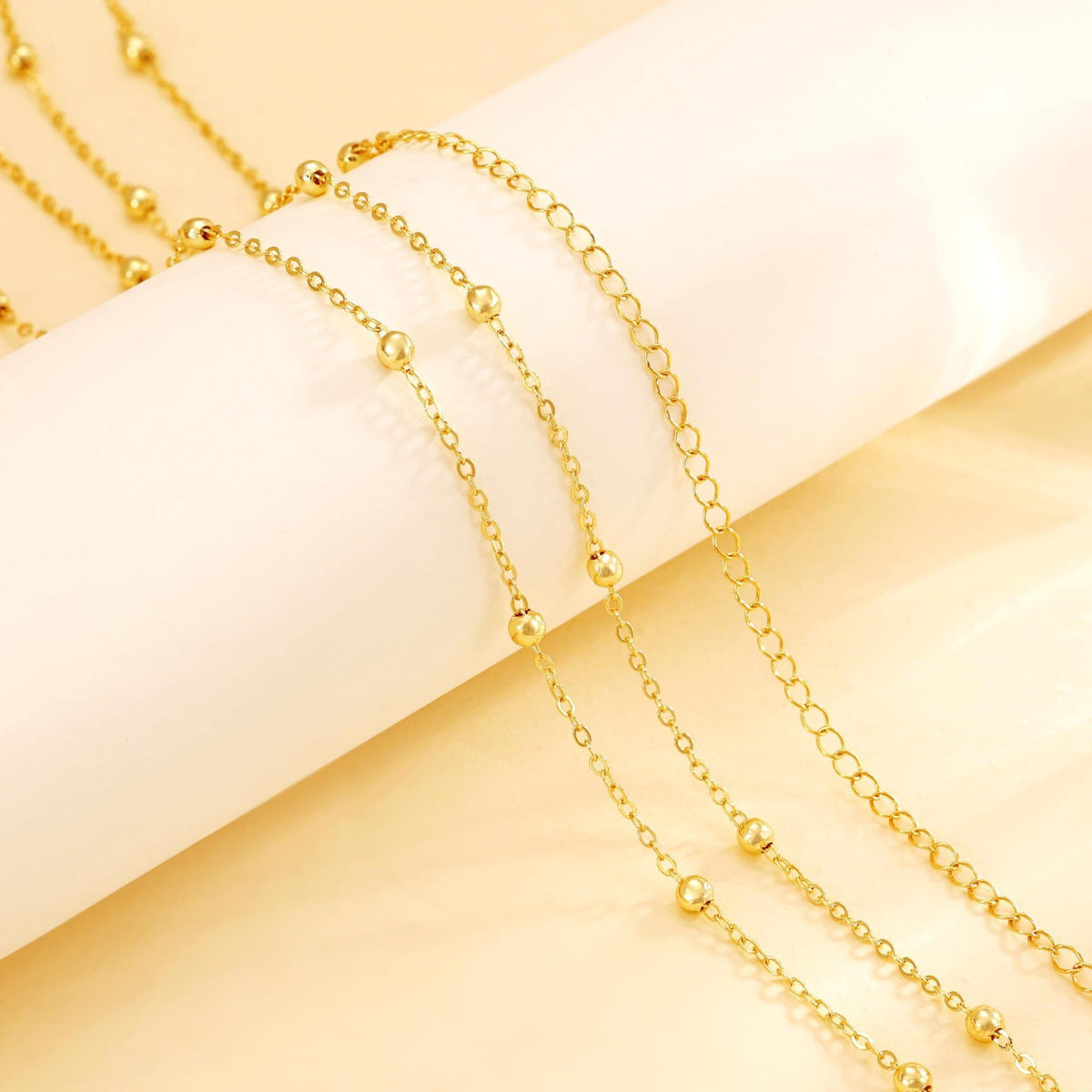 Light Luxury Copper Bead Waist Chain – Sexy Street Style Body Jewelry