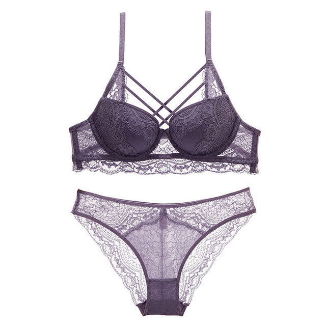 Black Push-Up Lace Bra Set – Classic Bandage Lingerie