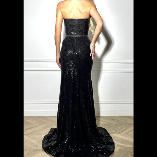 glamorous black sequin formal gown UK