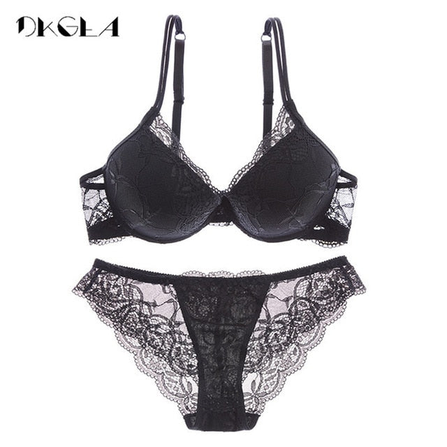 Super Gather Push-Up Lace Bra & Panty Set – Thick Cotton