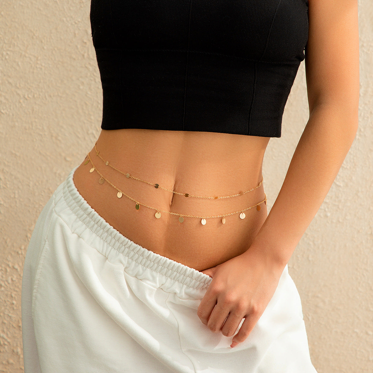 Double-Layer Sequin Waist Chain – Pearl Beach Body Jewelry