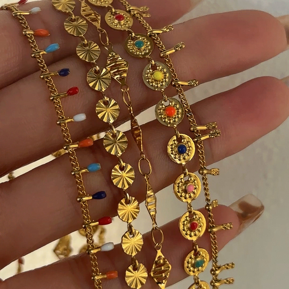 18K Gold-Plated Tassel Waist Chain – Colorful Retro Body Jewelry