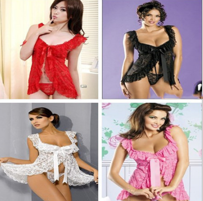 Sexy Lace Nightwear Set – Women’s Dress & G-String Sleepwear