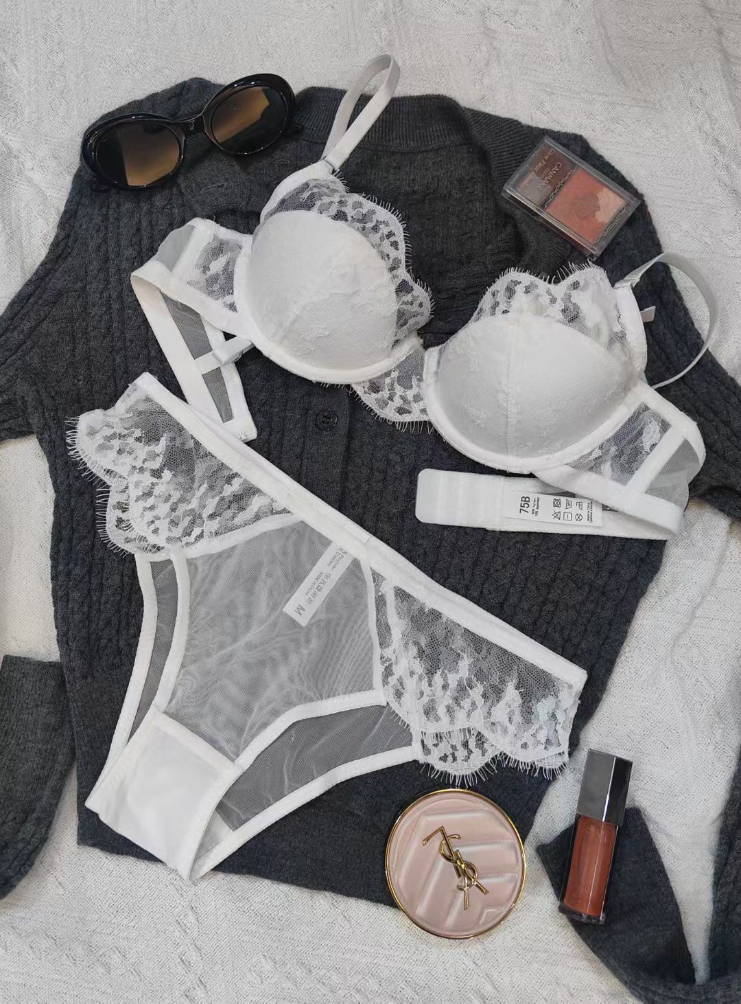 Plus Size Lace Minimizer Bra Set – Ultra-Thin Sexy Lingerie