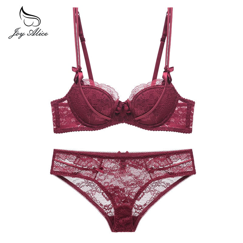 Adjustable Lace Push-Up Bra & Panty Set – Women’s Lingerie