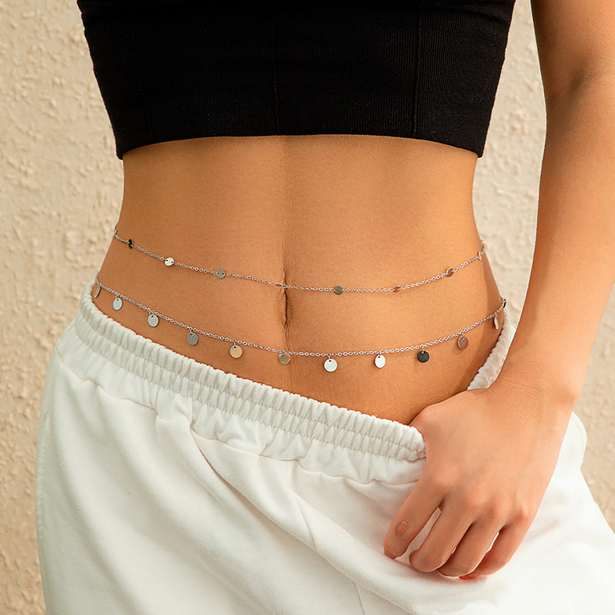 Double-Layer Sequin Waist Chain – Pearl Beach Body Jewelry