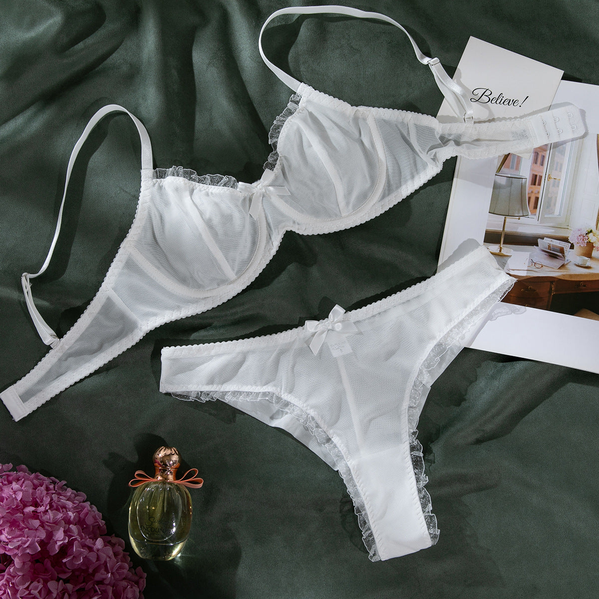 Mesh Printed Bra & Panty Set – Sexy Comfortable Lingerie