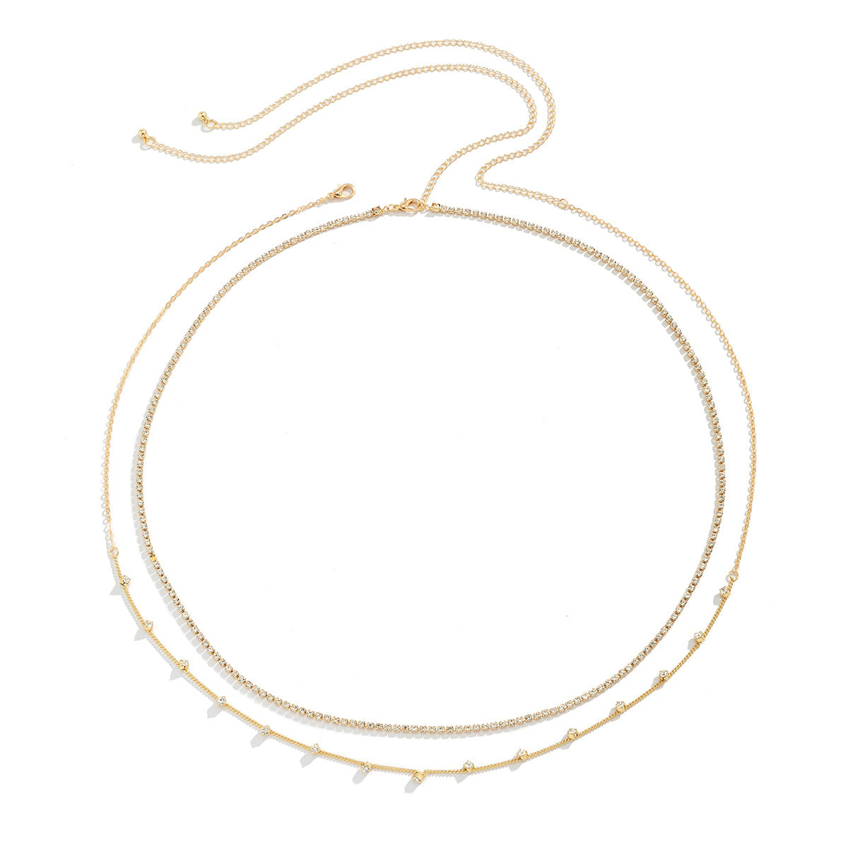 Double-Layer Thin Rhinestone Waist Chain – Sexy Beach Body Jewelry