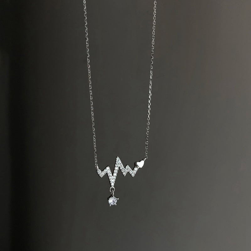 Heartbeat Electrocardiogram Necklace – Trendy Collarbone Jewelry