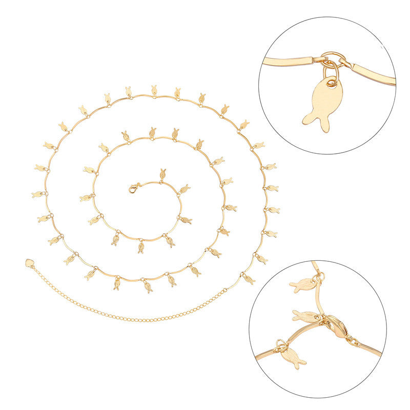 Sexy Rhinestone Bikini Belly Chain – Fish Pendant Waist Jewelry
