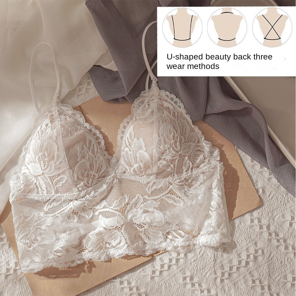 French Non-Wired Lace Bra – Sexy Backless U-Shape Camisole
