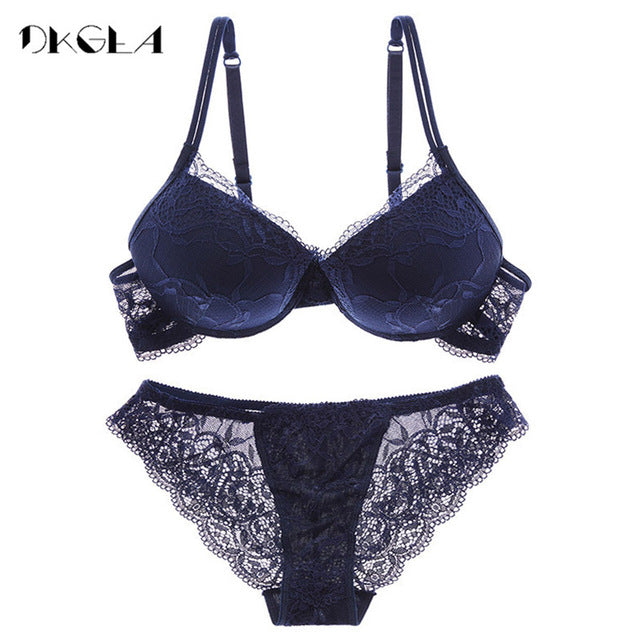 Super Gather Push-Up Lace Bra & Panty Set – Thick Cotton
