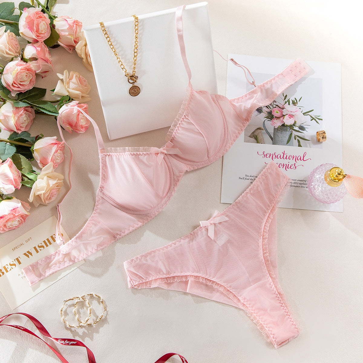 Mesh Printed Bra & Panty Set – Sexy Comfortable Lingerie