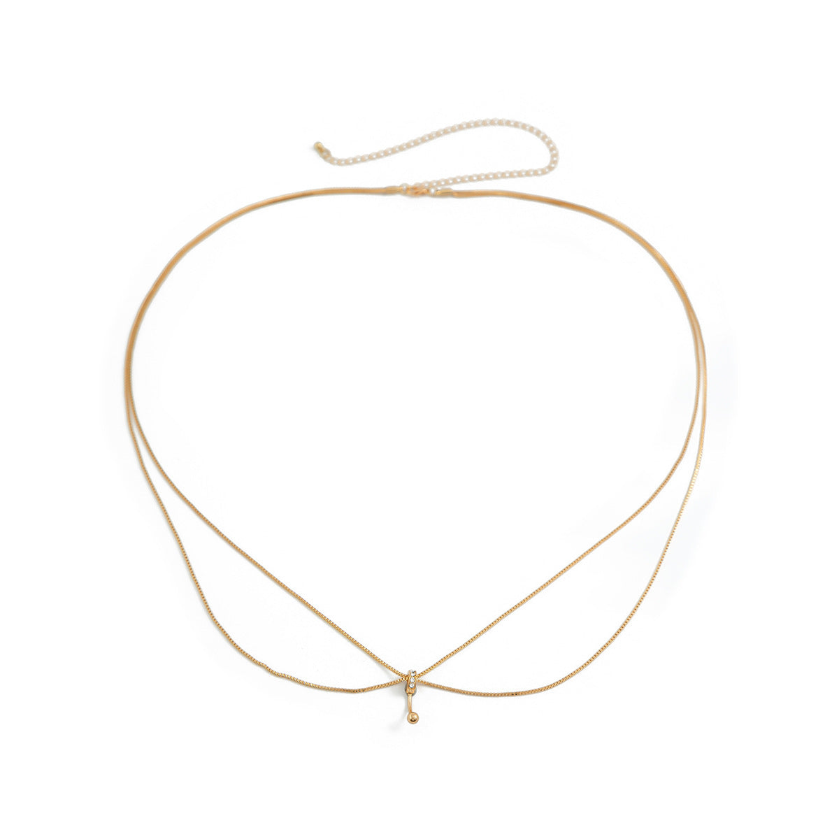 Double-Layer Thin Chain Waist Body Jewelry – Versatile Metal Style