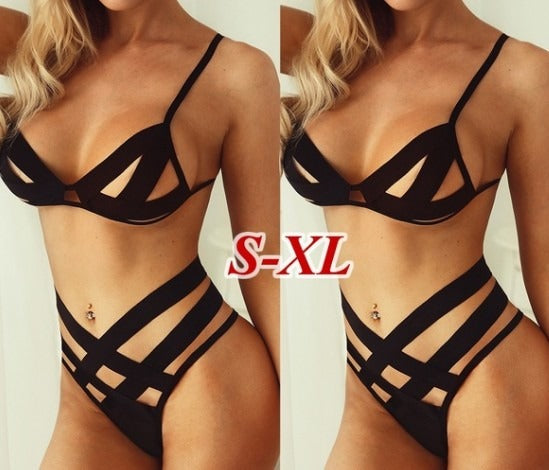 Black Sexy Three-Piece Lingerie Set – Fun & Seductive