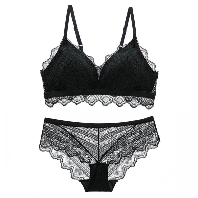 Ultra-Thin Cotton Lace Bra & Panty Set – White Women’s Lingerie