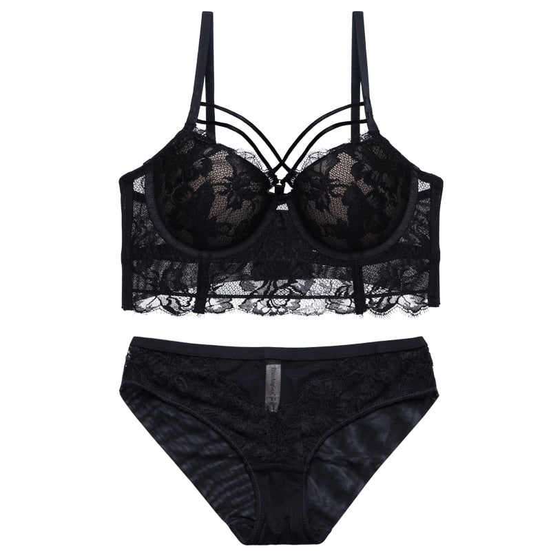 Lace Strap Push-Up Bra Set – Sexy Women’s Lingerie
