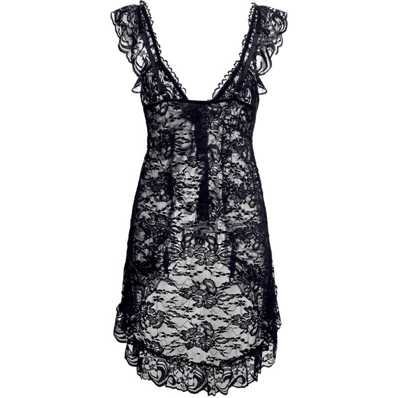 Sexy Lace Nightwear Set – Women’s Dress & G-String Sleepwear