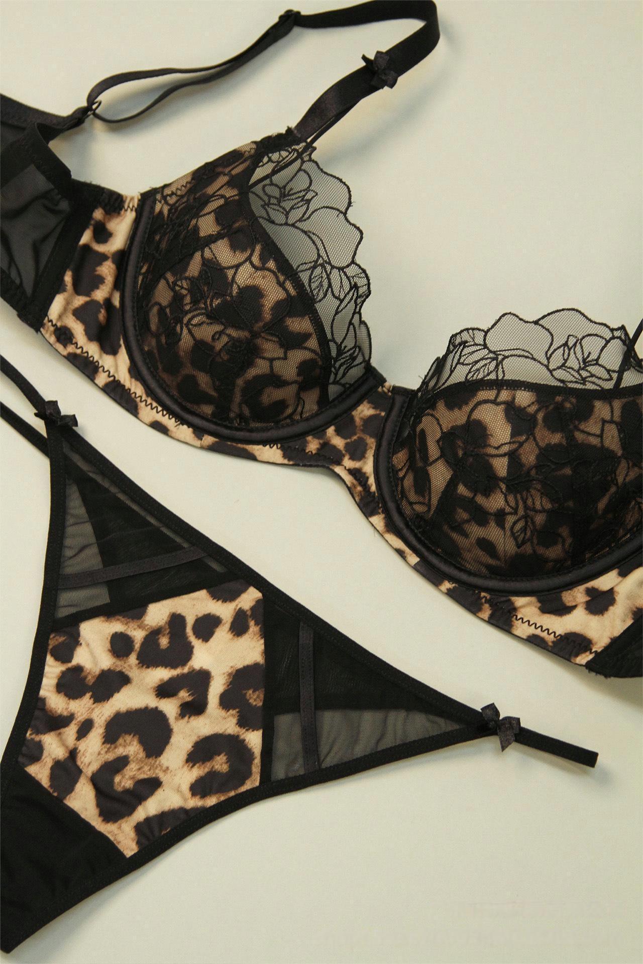 Summer Leopard Lace Push-Up Bra Set – Sexy Lingerie