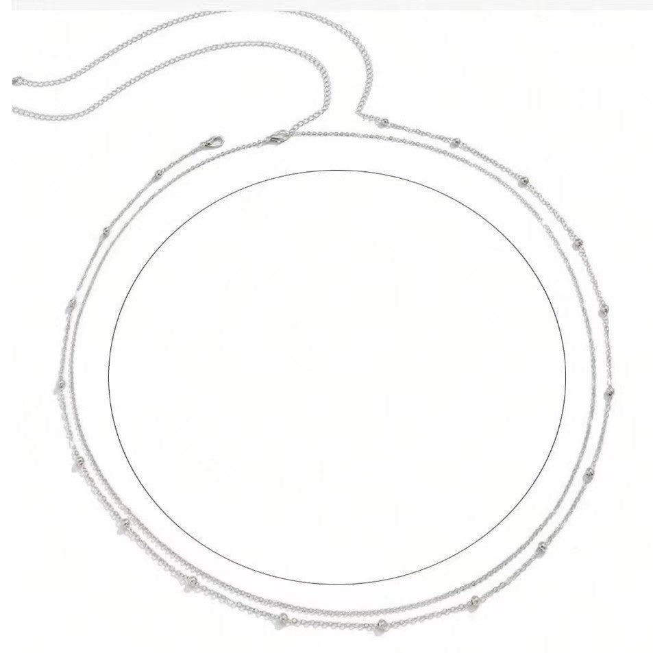 Double-Layer Round Bead Waist Chain – Fashion Body Jewelry