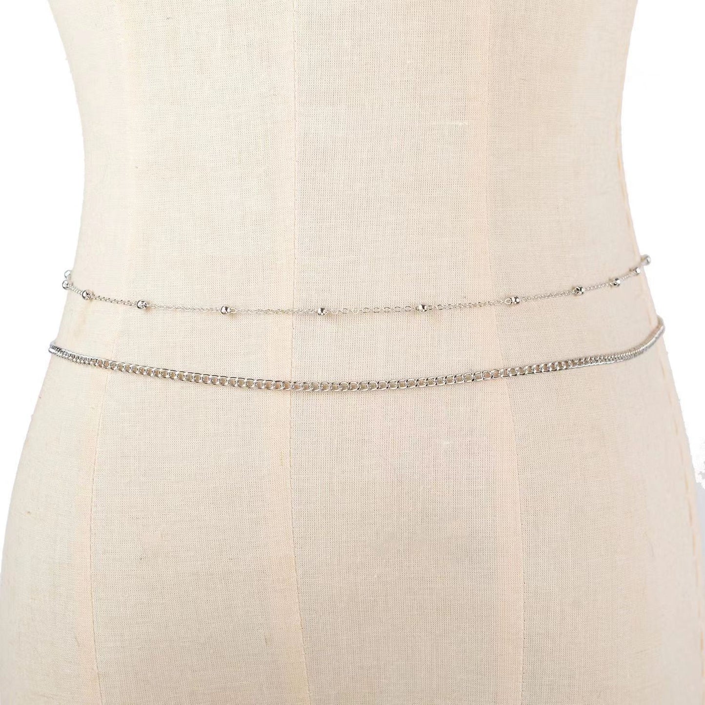 Double-Layer Round Bead Waist Chain – Fashion Body Jewelry