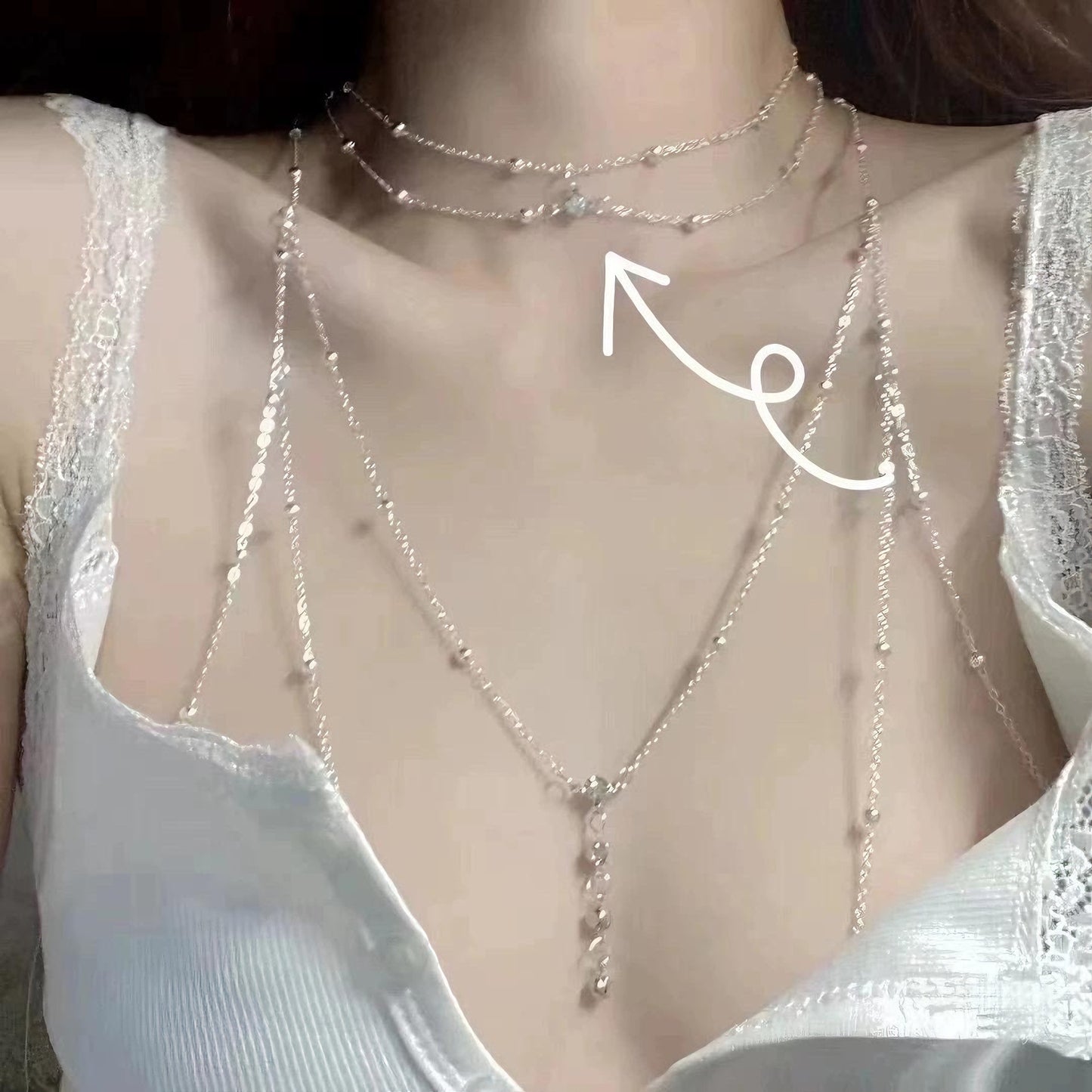 Sexy Chest & Clavicle Body Chain Necklace – Women’s Bikini Jewelry