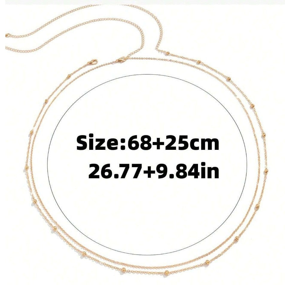 Summer Double-Layer Bead Waist Chain – Beach Body Jewelry
