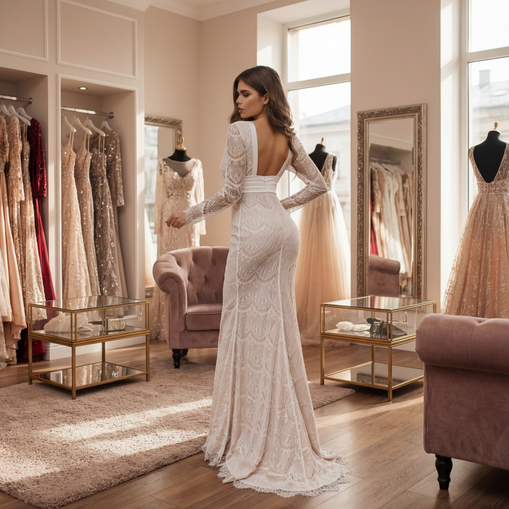 Formal Lace & Silk Maxi Dress