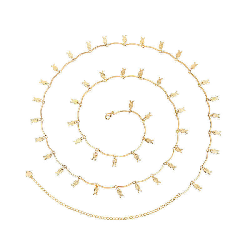 Sexy Rhinestone Bikini Belly Chain – Fish Pendant Waist Jewelry